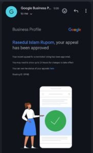 Google Business Profile Suspension recovery successfully 